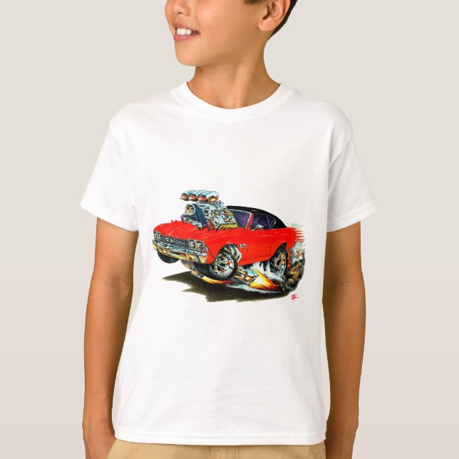 T-shirt Voiture supérieure rouge et noire de Chevelle (Devant)