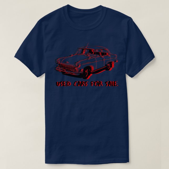 T-shirt Voiture usagée à vendre rouge et noir (Design devant)