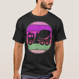 T-shirt Voiture Vintage Rétro Cement Camion Silhouette Aut