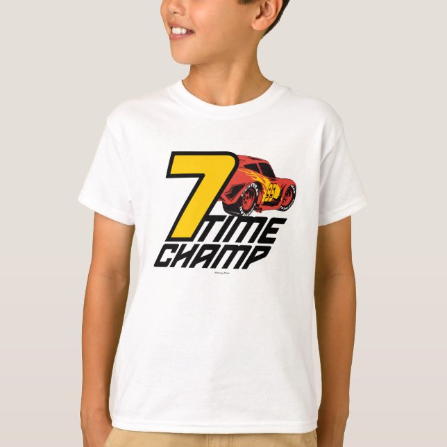 T-shirt Voitures 3| Lightning McQueen - 7 Time Champ (Devant)