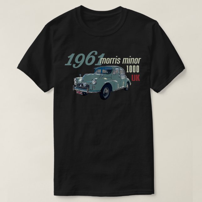 T-SHIRT VOITURES CLASSIQUES 1961 UK MORRIS VOITURES MINEUR (Design devant)