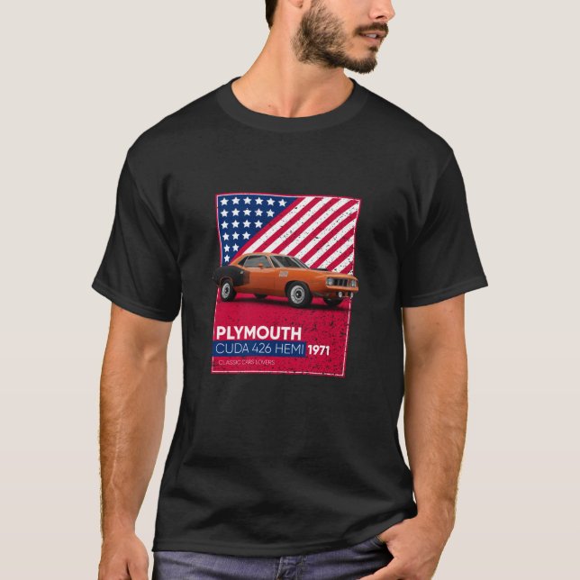 T-shirt Voitures classiques Plymouth Cuda 426 Hemi 1971 (Devant)