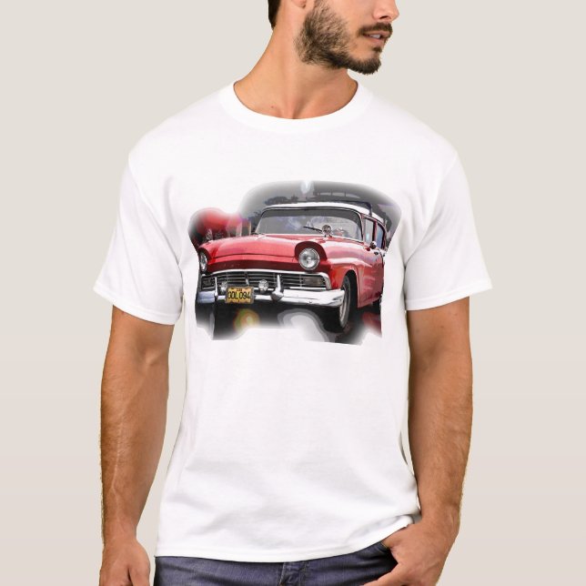 T-shirt voitures d'Américain des années 50 (Devant)