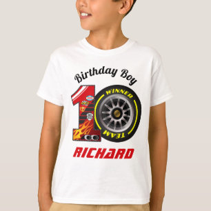 T-shirt Voitures d'anniversaire 10, Course Anniversaire Di