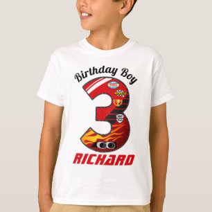 T-shirt Voitures d'anniversaire 3, Course Anniversaire Tro