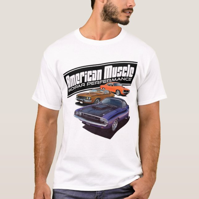T-shirt Voitures de muscle de Dodge (Devant)
