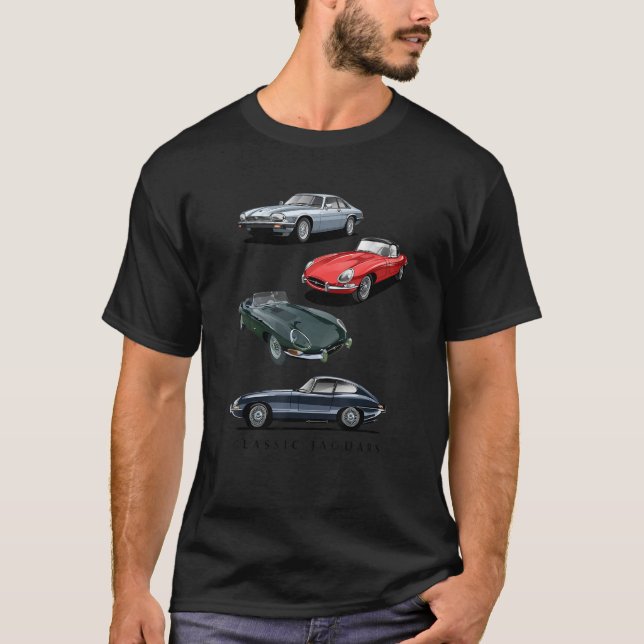 T-shirt Voitures de sport britanniques Classique Jaguars (Devant)