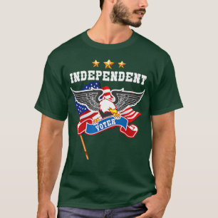 T-shirt Voix Indépendante Avec Aigle Bald Et Fla Américain
