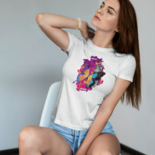 T-shirt Vol à papillon holographique