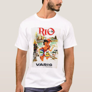 T-shirt Vol à RIO DE JANEIRO BRÉSIL Varig Airlines Trave
