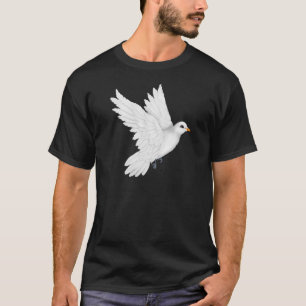 T-shirt Vol mignon de colombe de blanc