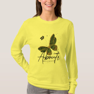 T-shirt « Vol verdoyant » « Papillon botanique » « Blanc é