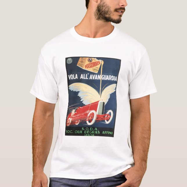 T-shirt Vola All Avanguardia Car Engine Oil Old Advers (Devant)