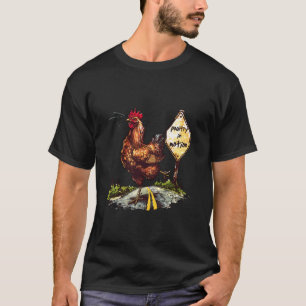 T-shirt Volaille en mouvement drôle coq ferme de poulets A