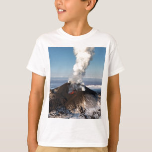 T-shirt Volcan d'éruption de cratère : lave, gaz, vapeur,