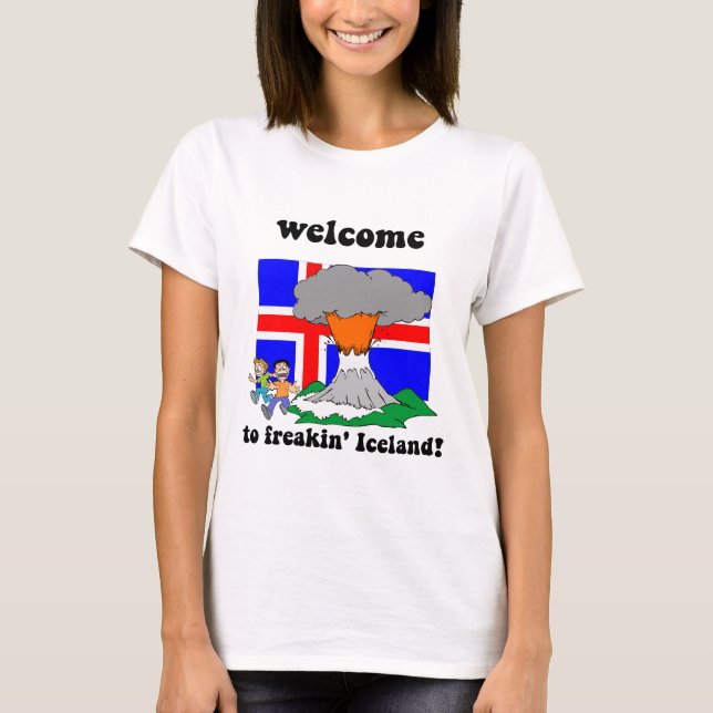 T-shirt Volcan drôle de l'Islande (Devant)