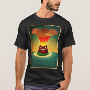 T-shirt Volcan heureux, pièce en t heureuse