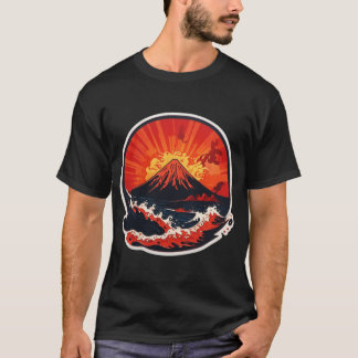 T-shirt Volcano Eruption and Ocean in Hawaii
