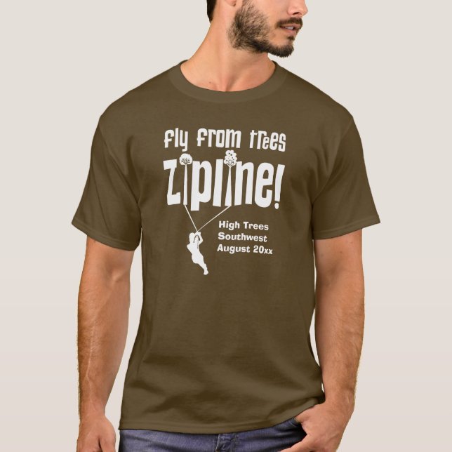 T-shirt Voler à partir d'arbres Zipline (Devant)