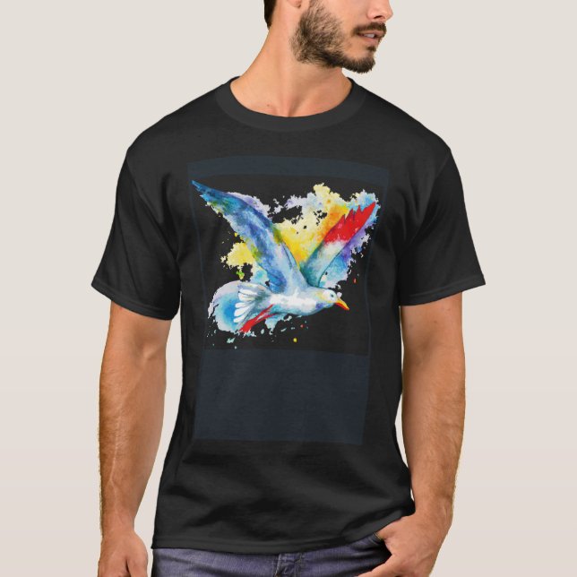 T-shirt Voler comme un mouette peint (Devant)