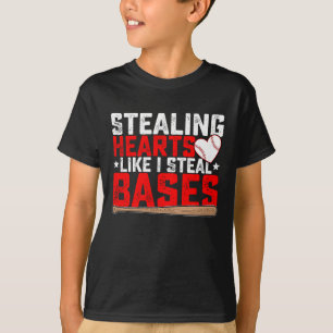 T-shirt Voler des cœurs comme je vole des bases baseball