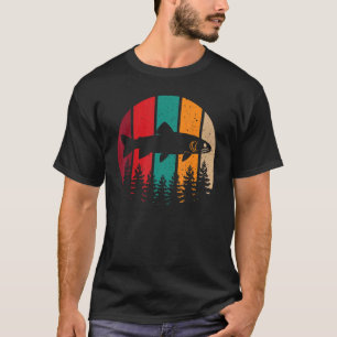 T-shirt Volet truite Pêche Nature Extérieur Retro Sunset