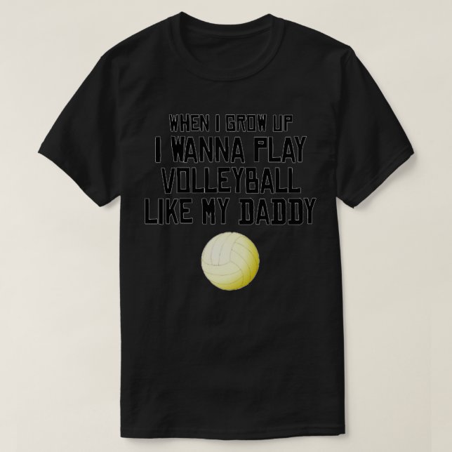 T-shirt Volley-ball comme mon papa (Design devant)