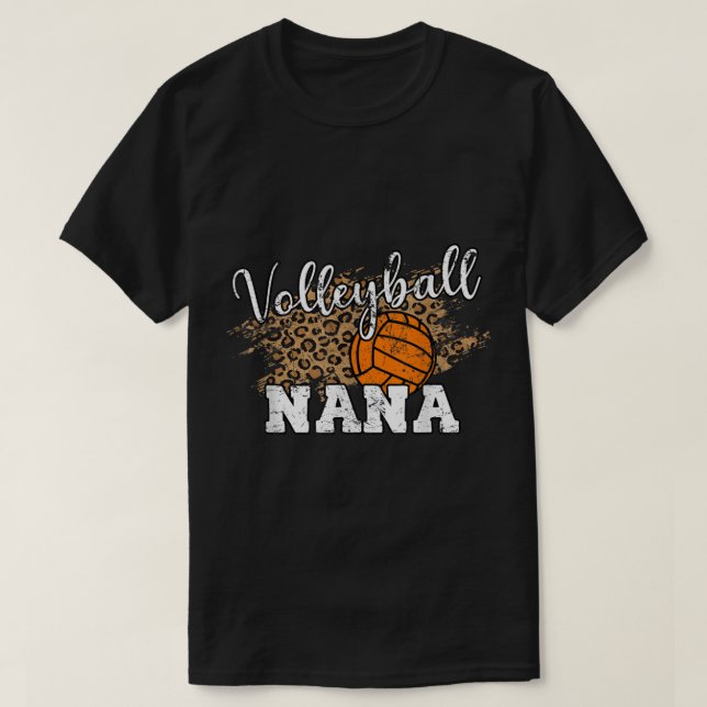 T-shirt Volley-ball Nana Leopard Fun Volleyball Nana (Design devant)