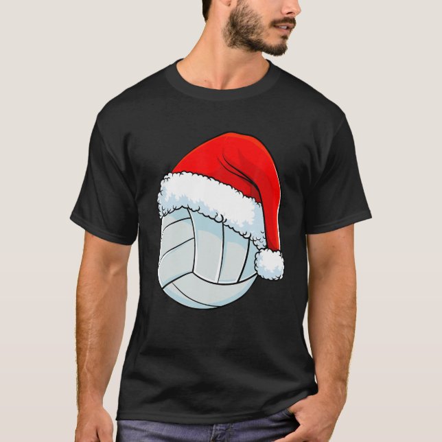 T-shirt Volley-ball Noël Santa Hat Ball Hommes Femmes Enfa (Devant)