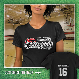 T-shirt Volley-ball noir Tomball High Cougars 2023-2024