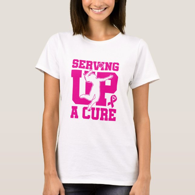 T-shirt Volley-ball pour la prise de conscience du cancer  (Devant)