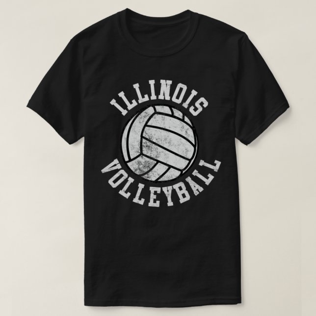 T-shirt Volley-ball vintage Illinois (Design devant)