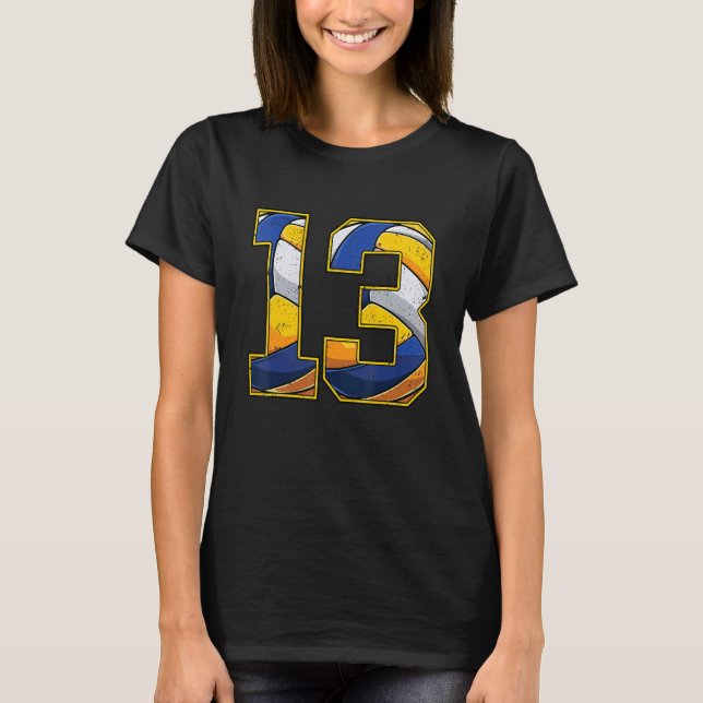 T-shirt Volleyball 13e anniversaire garçon fille treize 13 (Devant)