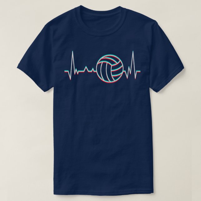 T-shirt Volleyball battement de coeur Volleyball joueur Vo (Design devant)