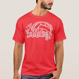 T-shirt Volleyball Bulldogs école Sport Fan Eam Spirit
