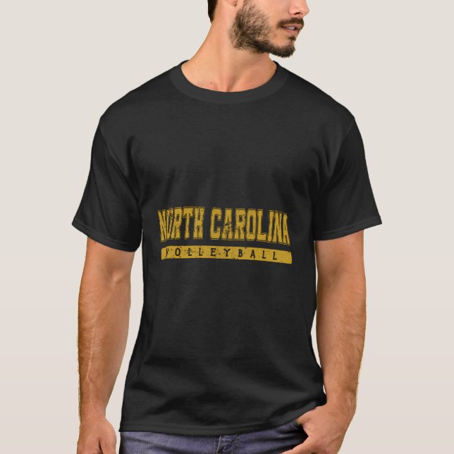 T-shirt Volleyball de Caroline du Nord Varsity Jaune Vinta (Devant)