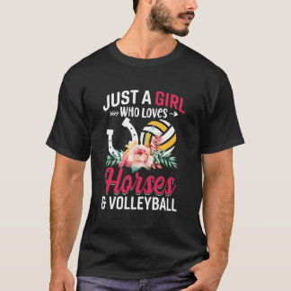 T-shirt Volleyball de chevaux juste qui aime
