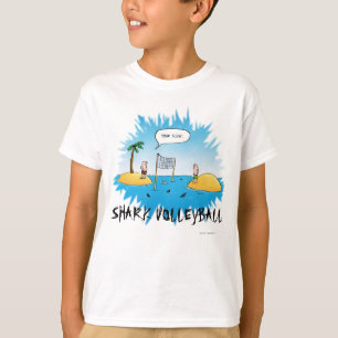 T-shirt Volleyball de requin dessin animé drôle