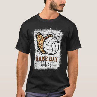 T-shirt Volleyball Game Day Vibes Volleyball Mom Leopard B