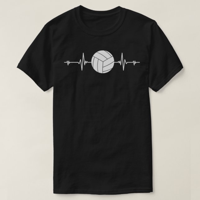 T-shirt Volleyball Heartbeat volleyball volleyball cadeaux (Design devant)