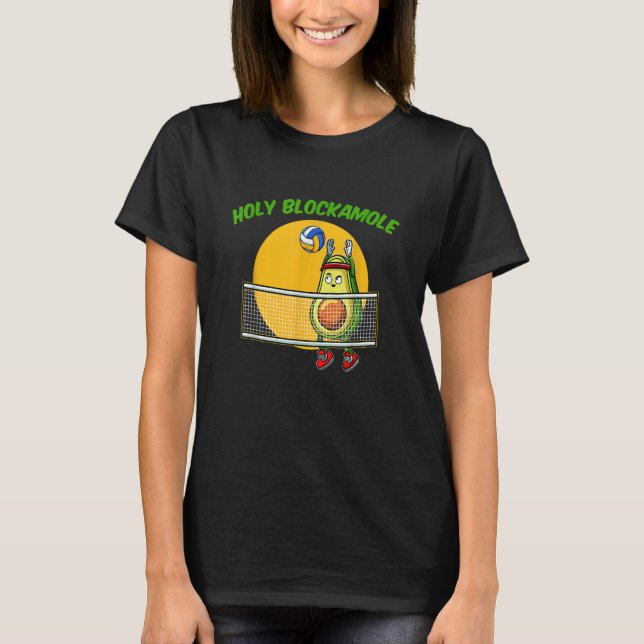 T-shirt Volleyball Holy Guacamole Player Blocage Avocado F (Devant)