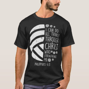 T-shirt Volleyball je peux faire des choses Bible Verse Di