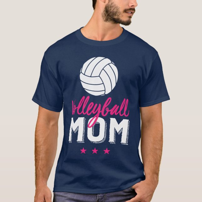 T-shirt Volleyball Mom Proud Mother And Sports Parents fam (Devant)