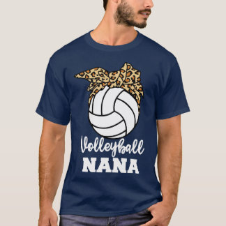 T-shirt Volleyball Nana Funny Leopard Nana Long Manches
