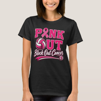 T-shirt Volleyball Pink Out Bloquer le cancer du sein