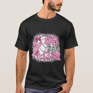 T-shirt Volleyball Tacker Cancer du sein Pink Ribbon Go Fi