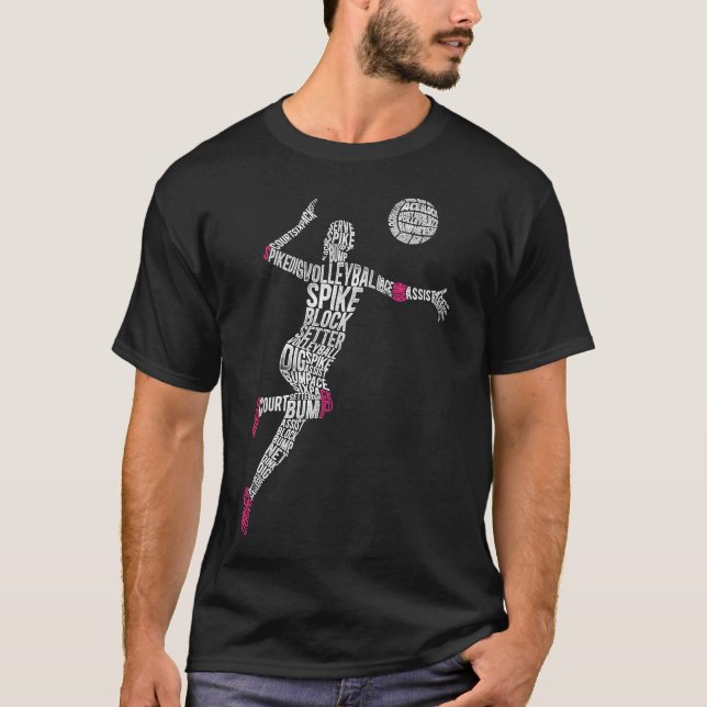 T-shirt Volleyball Volleyball Ace Ace Assister Bloc Bump N (Devant)