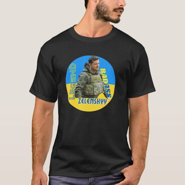 T-shirt Volodymyr Zelensky Badass, Avec L'Ukraine (Devant)