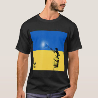 T-shirt Volodymyr Zelensky Président Ukraine Drapeau Spray