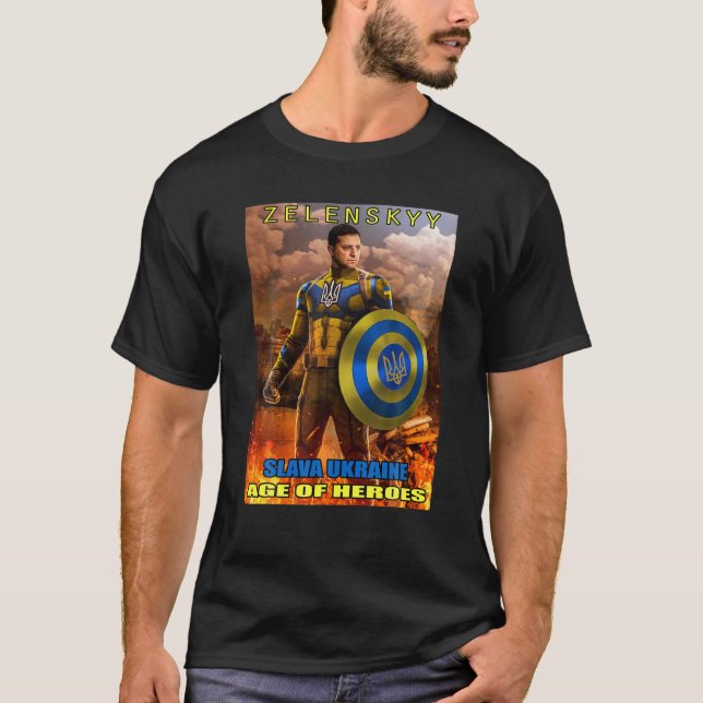 T-shirt Volodymyr Zelensky Slava Ukraine Age des héros Ukr (Devant)